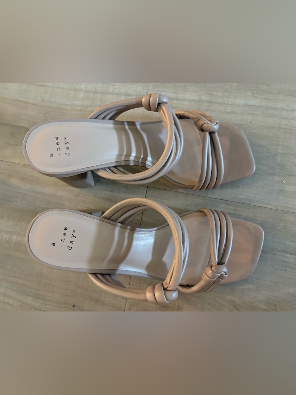 a new day Blush Knot-Strap Block Heel Sandal